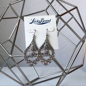 NWT Lucky Brand Silver Chandelier Earrings